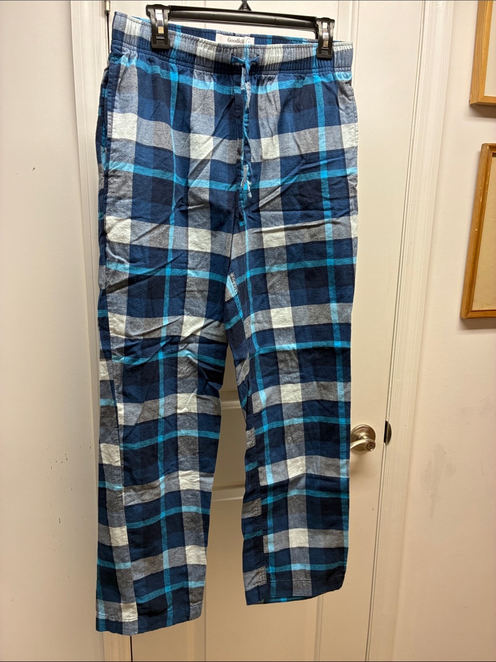 Goodfellow & Co Blue and White Plaid Lounge Pants